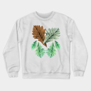 A leaf together with other leaves in an old vintage foliage. Crewneck Sweatshirt